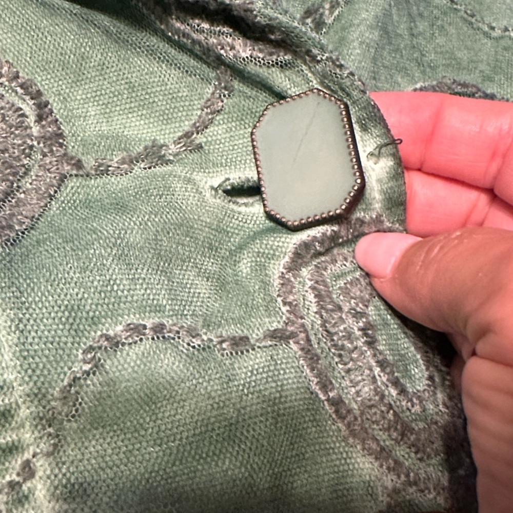Green Boho style women’s blazer Jacket - Picture 14 of 15